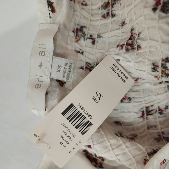 Anthropologie White Floral Blouse - Picture 5 of 8